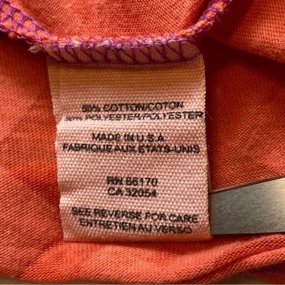 Free People 2 Tone Orange Long Sleeve Geo Design Shirt Size Medium - Picture 4 of 10